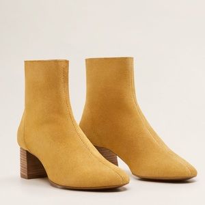 NWOT Mango Suede Leather Ankle Boots